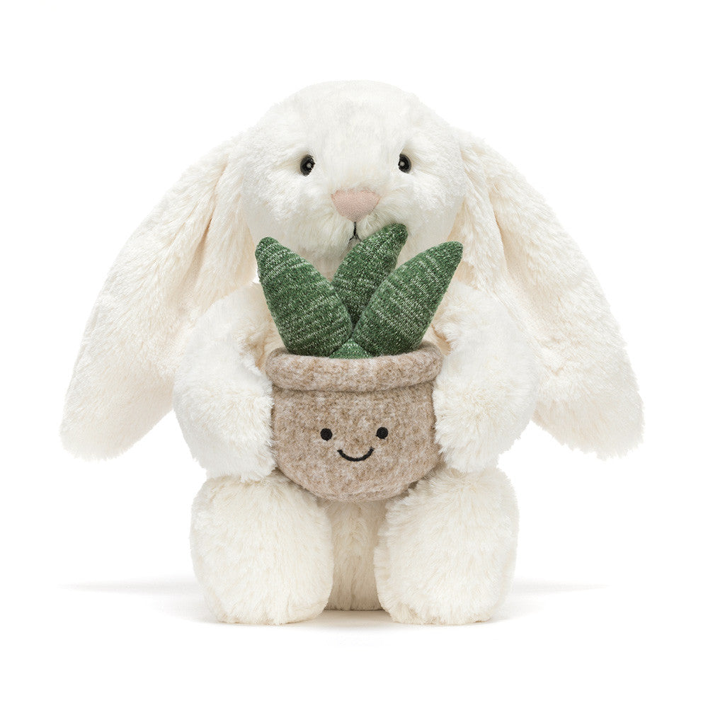 Peluche Jellycat Lapin Crème avec Plante