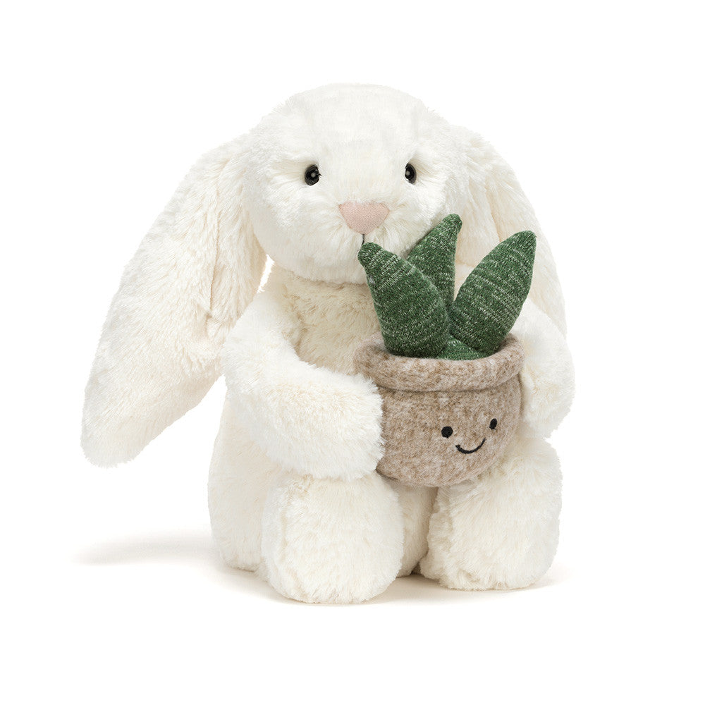 Peluche Jellycat Lapin Crème avec Plante