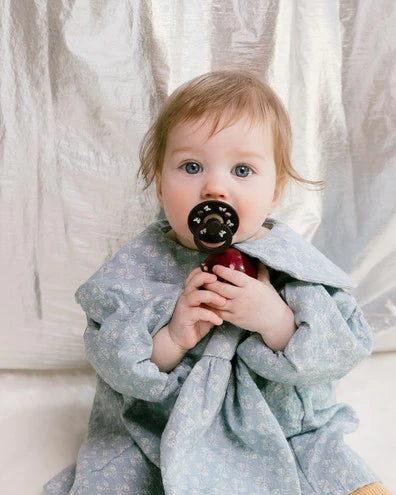 Suces - Bibs boucles ivoire/prune