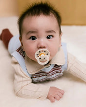 Suces - Bibs boucles ivoire/prune