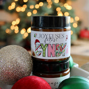 Bougie mini « Joyeuses FÊTES » Avec prénom personnalisé