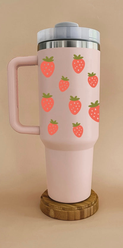 Gobelet thermos 40oz - Rose pâle fraise