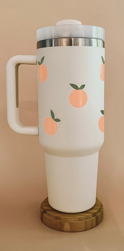 Gobelet thermos 40oz - Blanc crème pêches