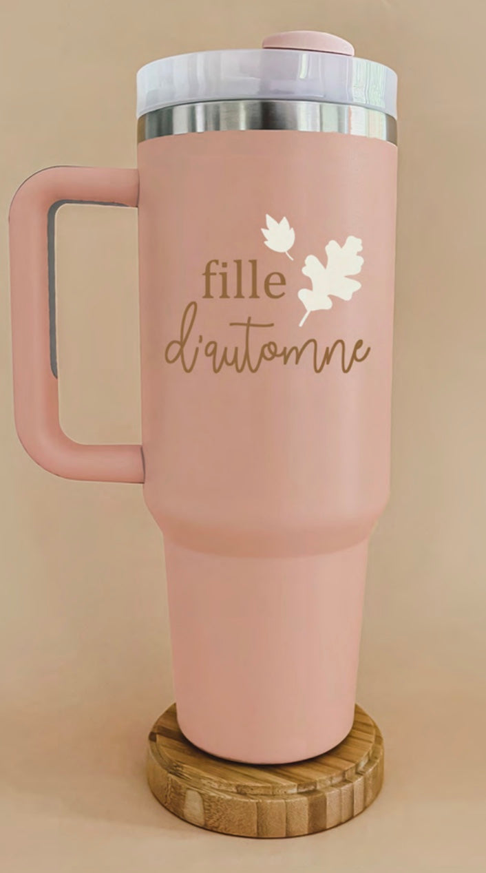 Gobelet thermos 40oz - Vieux rose fille d'automne