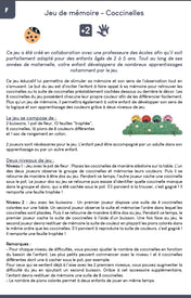 Jeu de mémoire -  Coccinelles