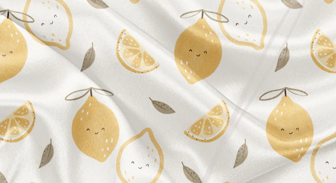 Couverture en minky -  Citron minimaliste