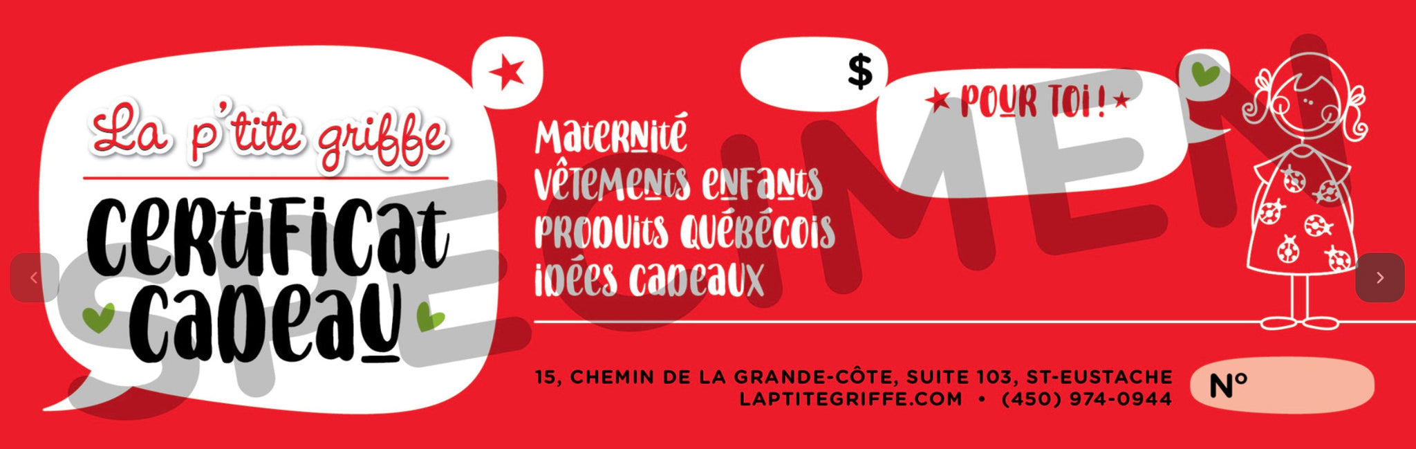 Carte-cadeau de la P'tite Griffe