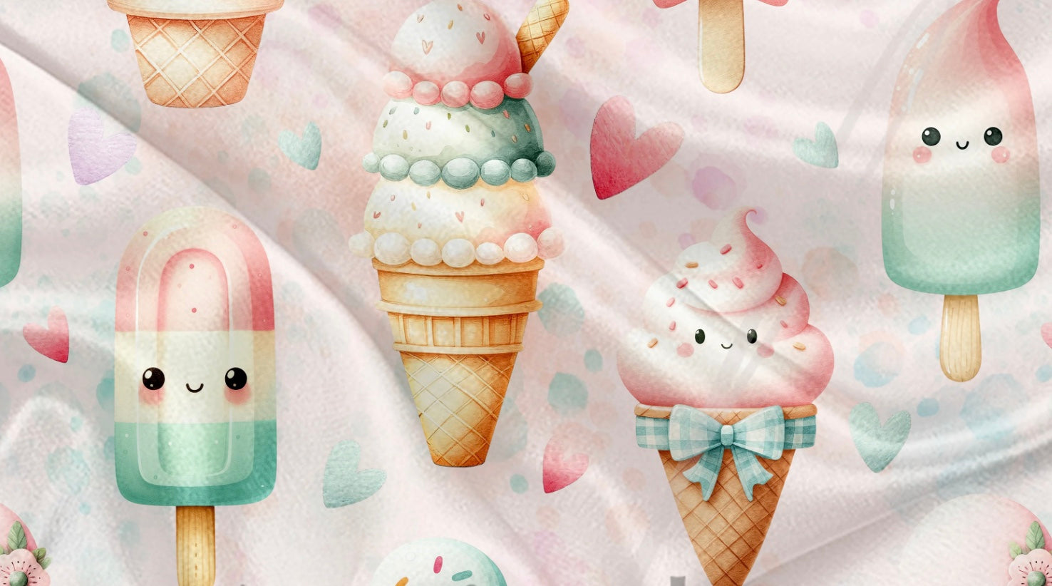 Couverture en minky - Cornet kawaii