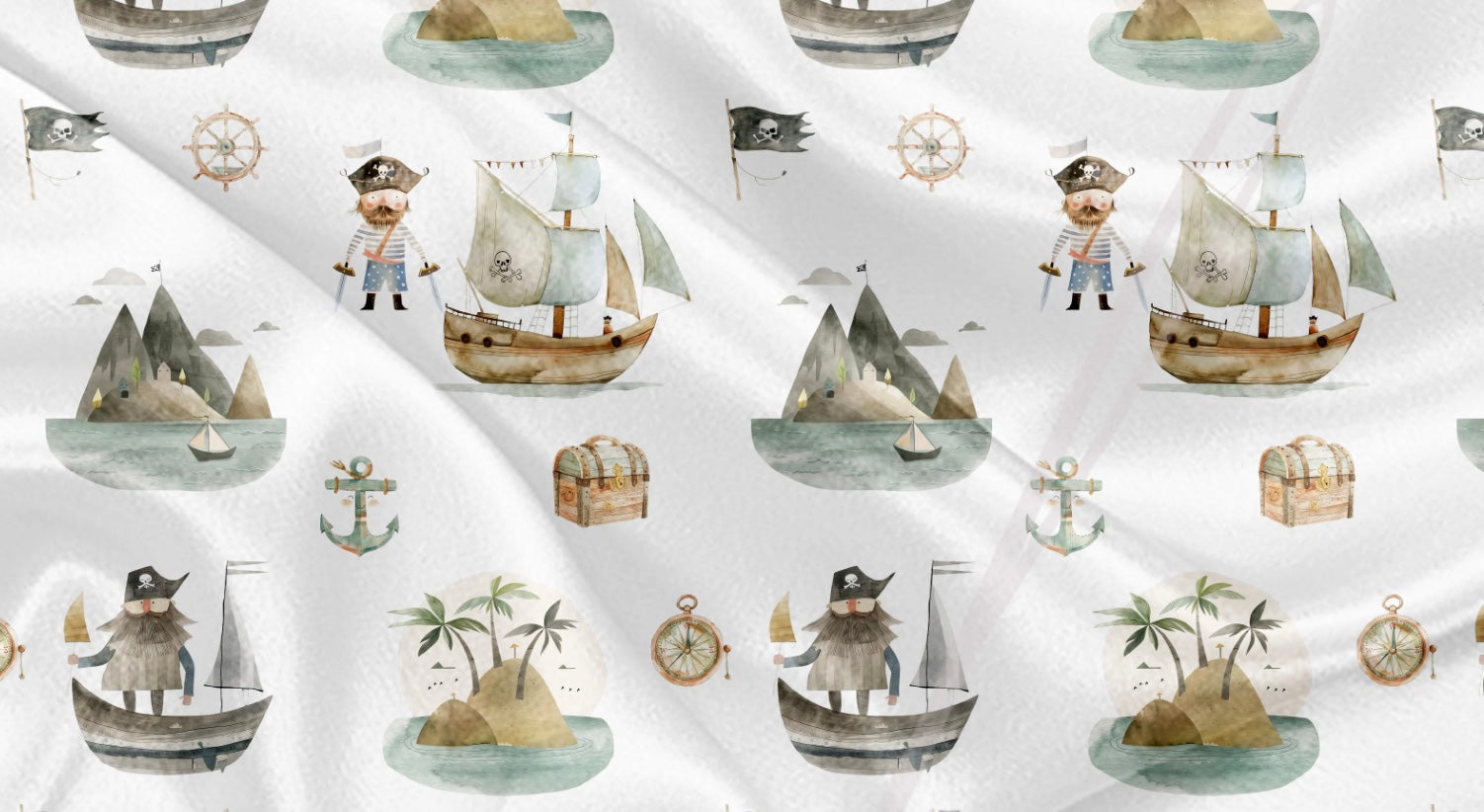 Couverture en minky - Pirate à la mer