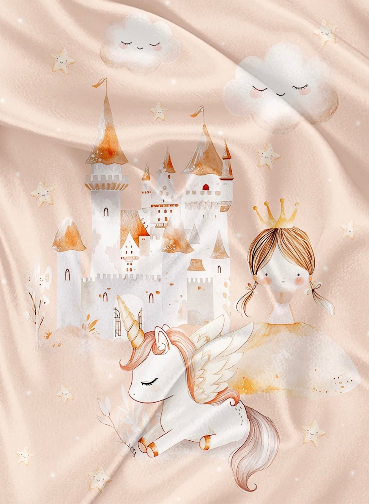 Serviette de plage polyvalente - Rêve de princesse et licorne
