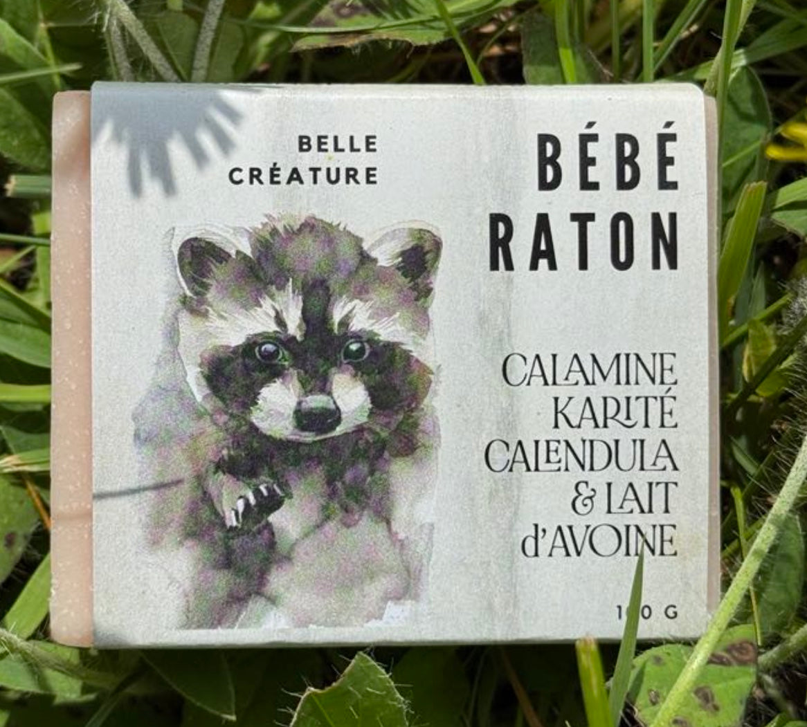 Savon - Bébé Raton - Calamine, karité, calendula et lait d'avoine (sans fragrance)