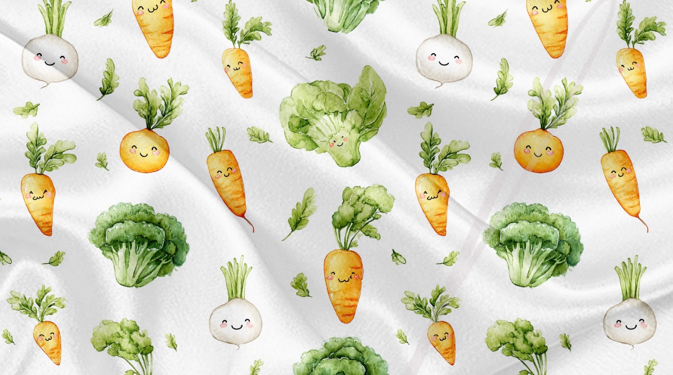 Couverture en minky - Veggies kawaii