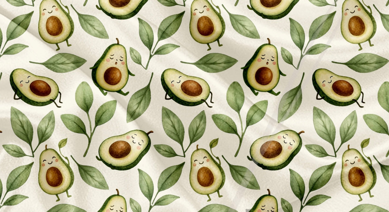 Couverture mousseline de bambou - Avocat kawaii