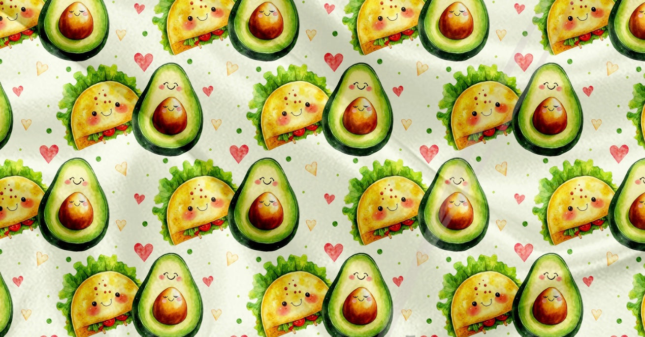Couverture en minky - Kawaii taco avocat
