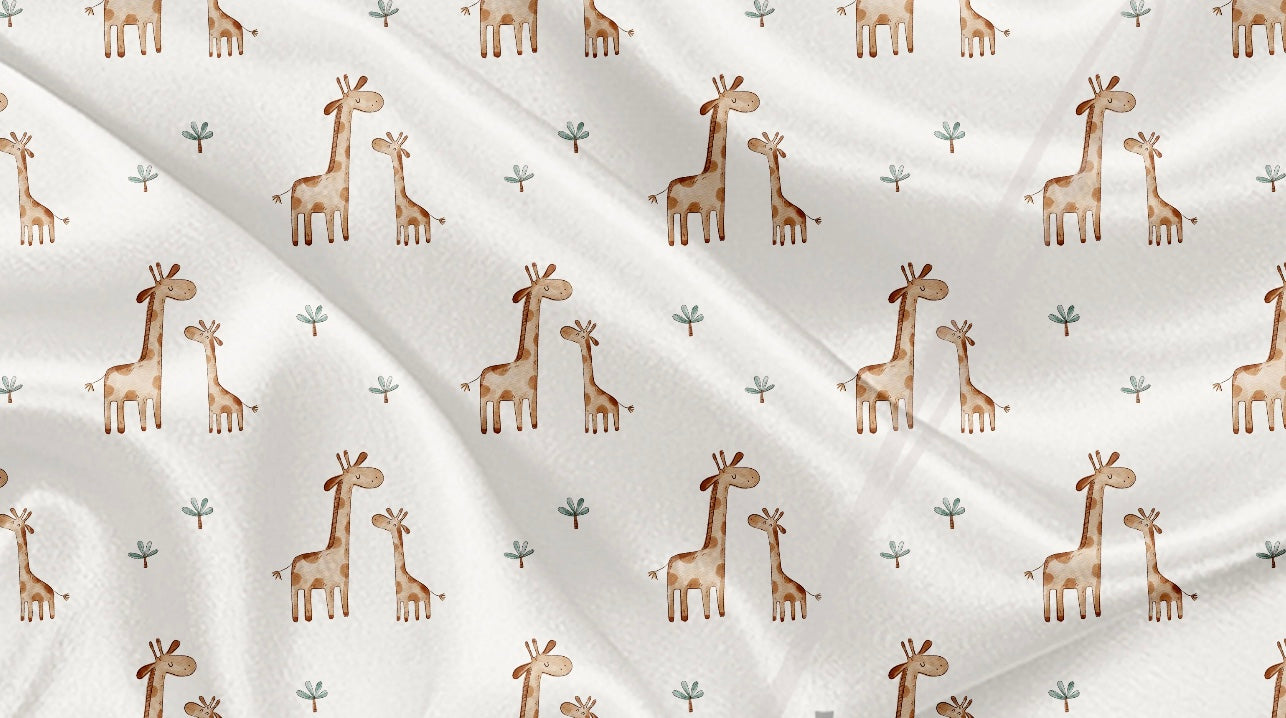 Couverture en minky - Girafe minimaliste palmier
