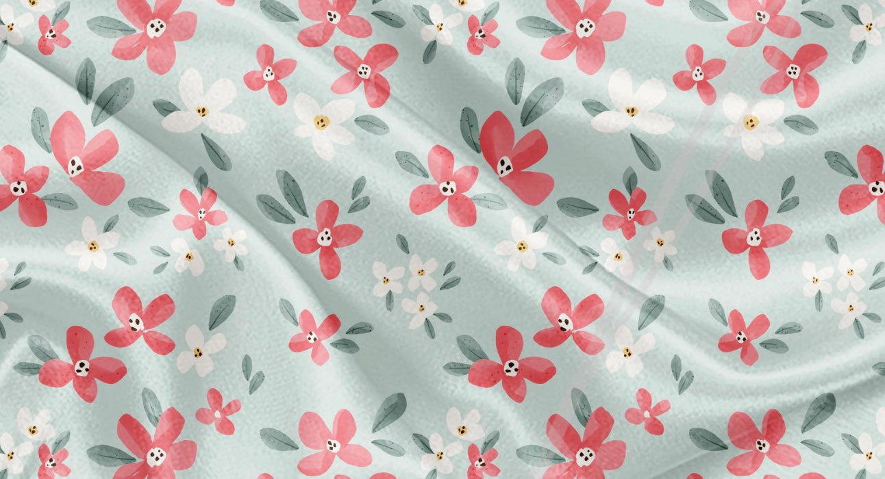Couverture en minky - Fleurs douces pastel
