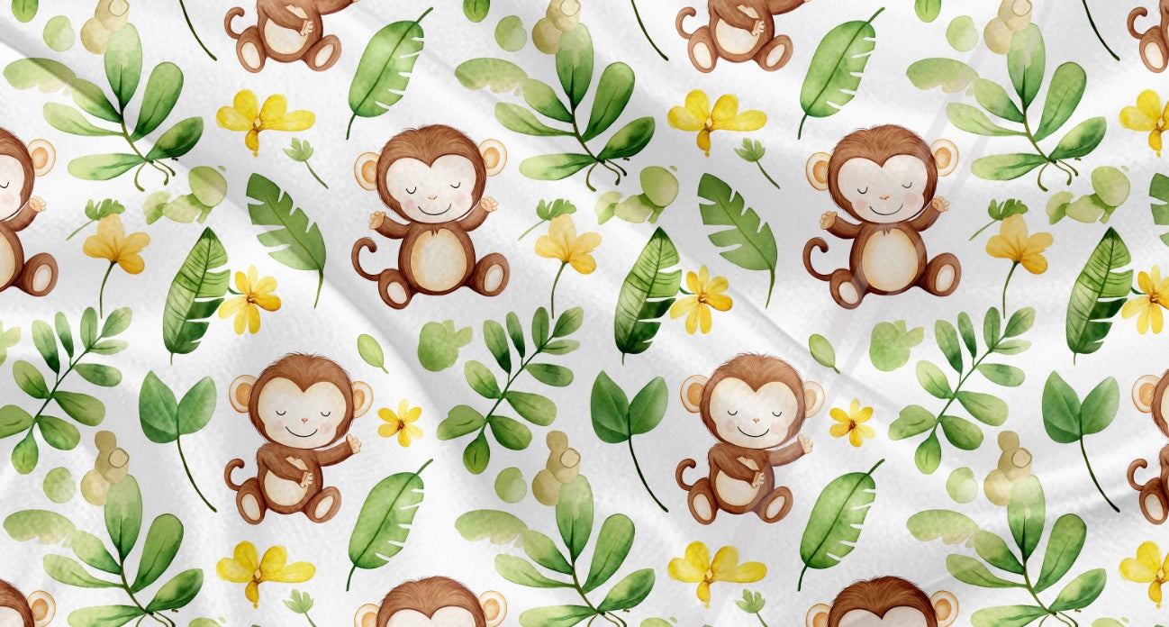 Couverture en minky - Mignon singe