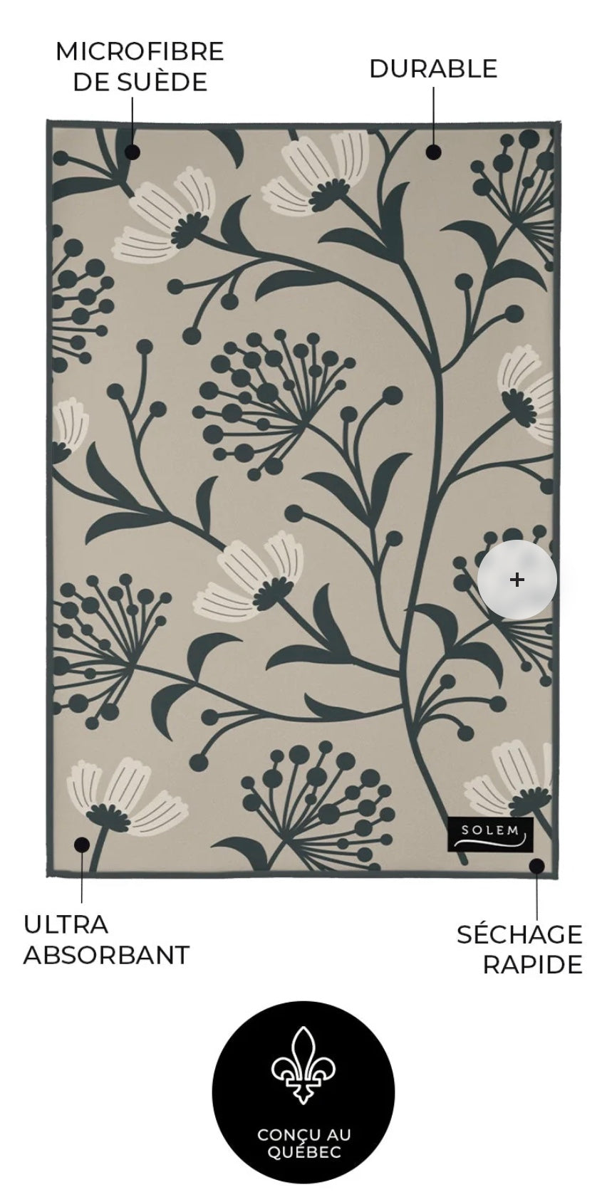 Linges à vaisselle Fleurs de velours (lot de 2)
