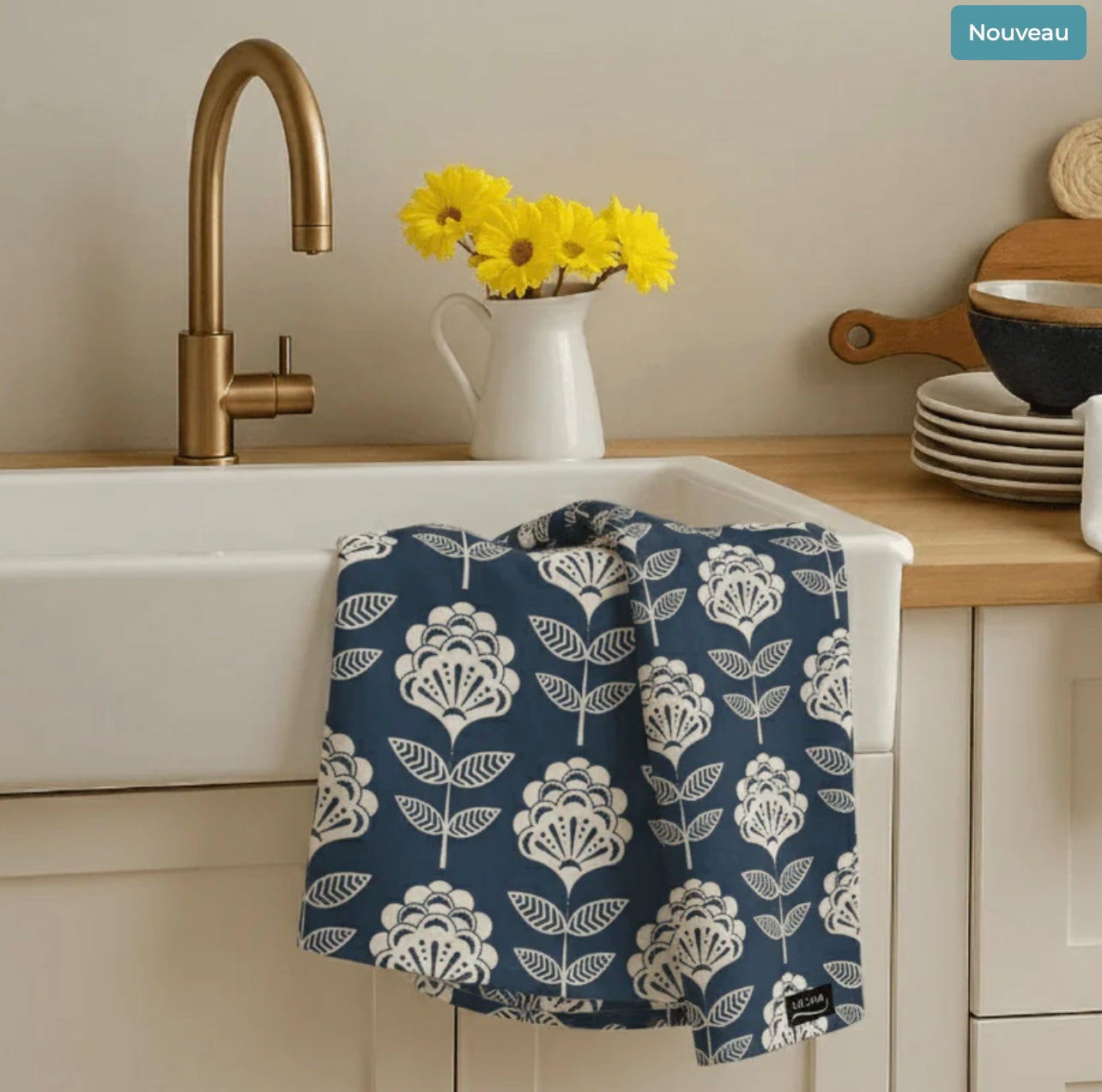 Linges à vaisselle Nature Indigo (lot de 2)