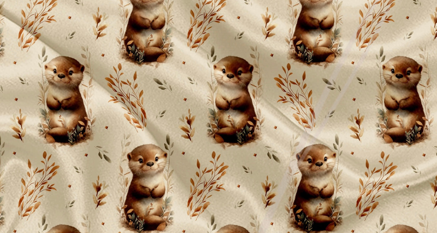 Couverture en minky - Loutre crème neutre