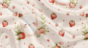 Couverture en minky - Milkshake aux fraises Kawaii