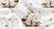 Couverture en minky - Bébé oie et coeur