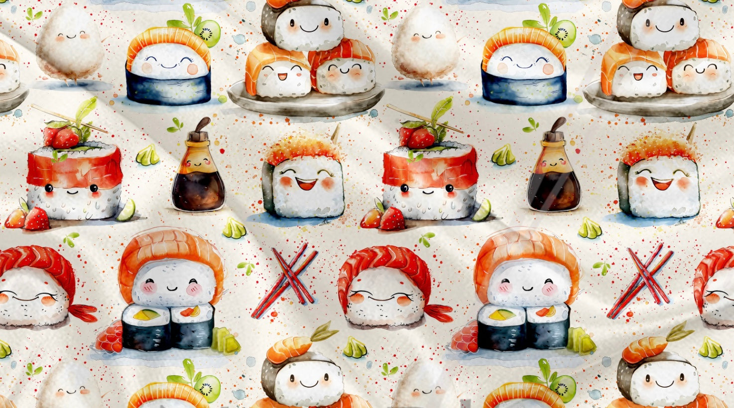 Couverture en minky -  Les plus mignons petits sushis