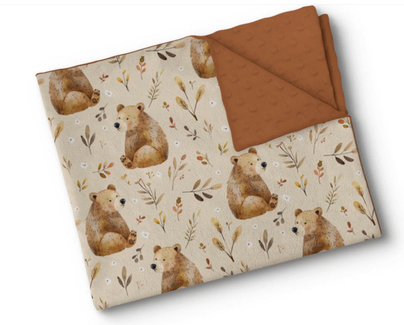 Couverture en minky - Oursons grognons