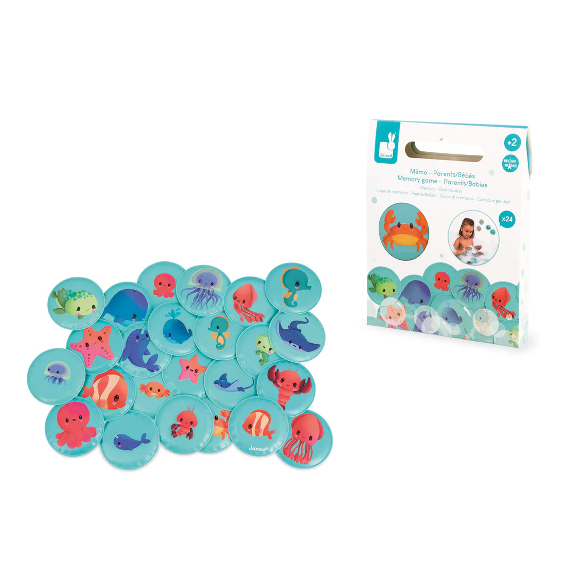 Jeu de bain - Mémo mes bébés animaux