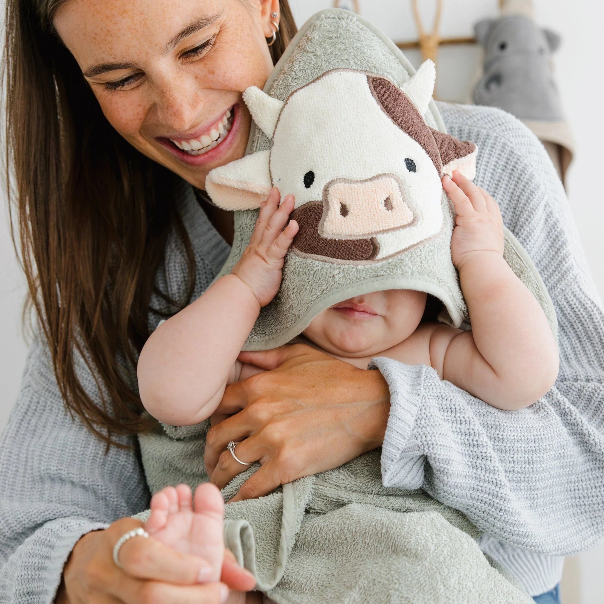 Serviette à capuchon pour bébé - Vache