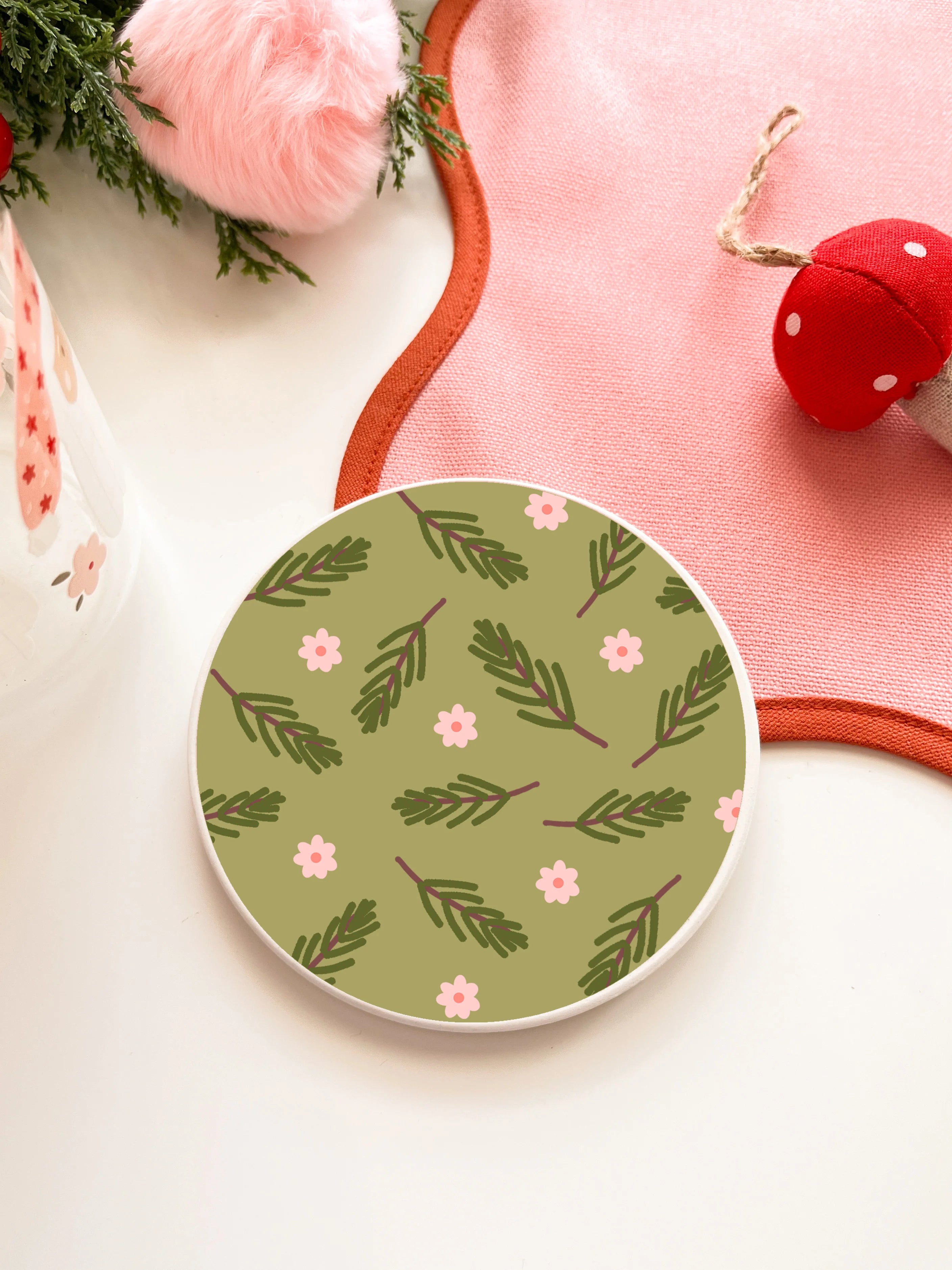 Sous-verre en céramique - Sapinage