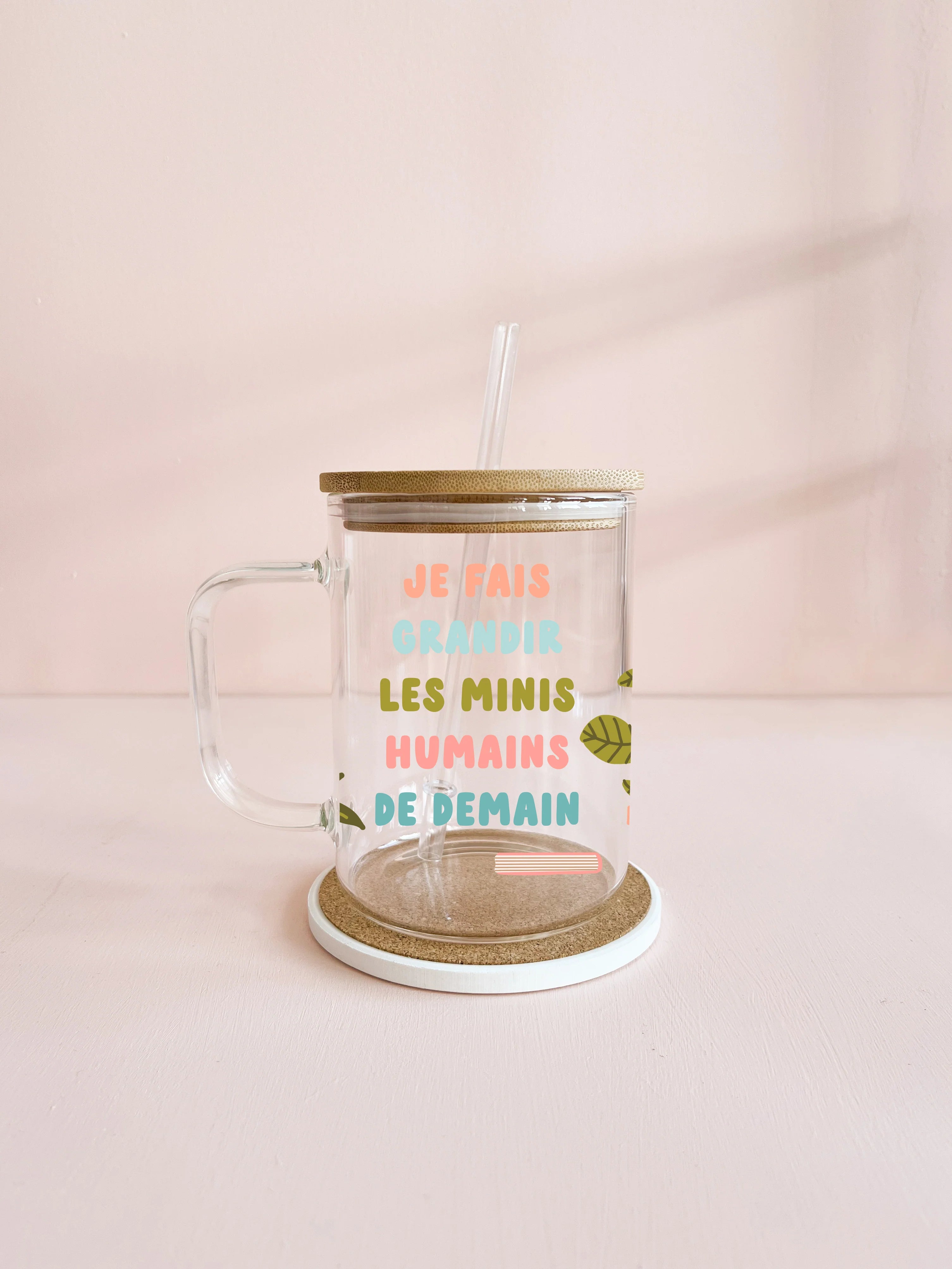Tasse Boho – Je fais grandir | 17 oz avec paille