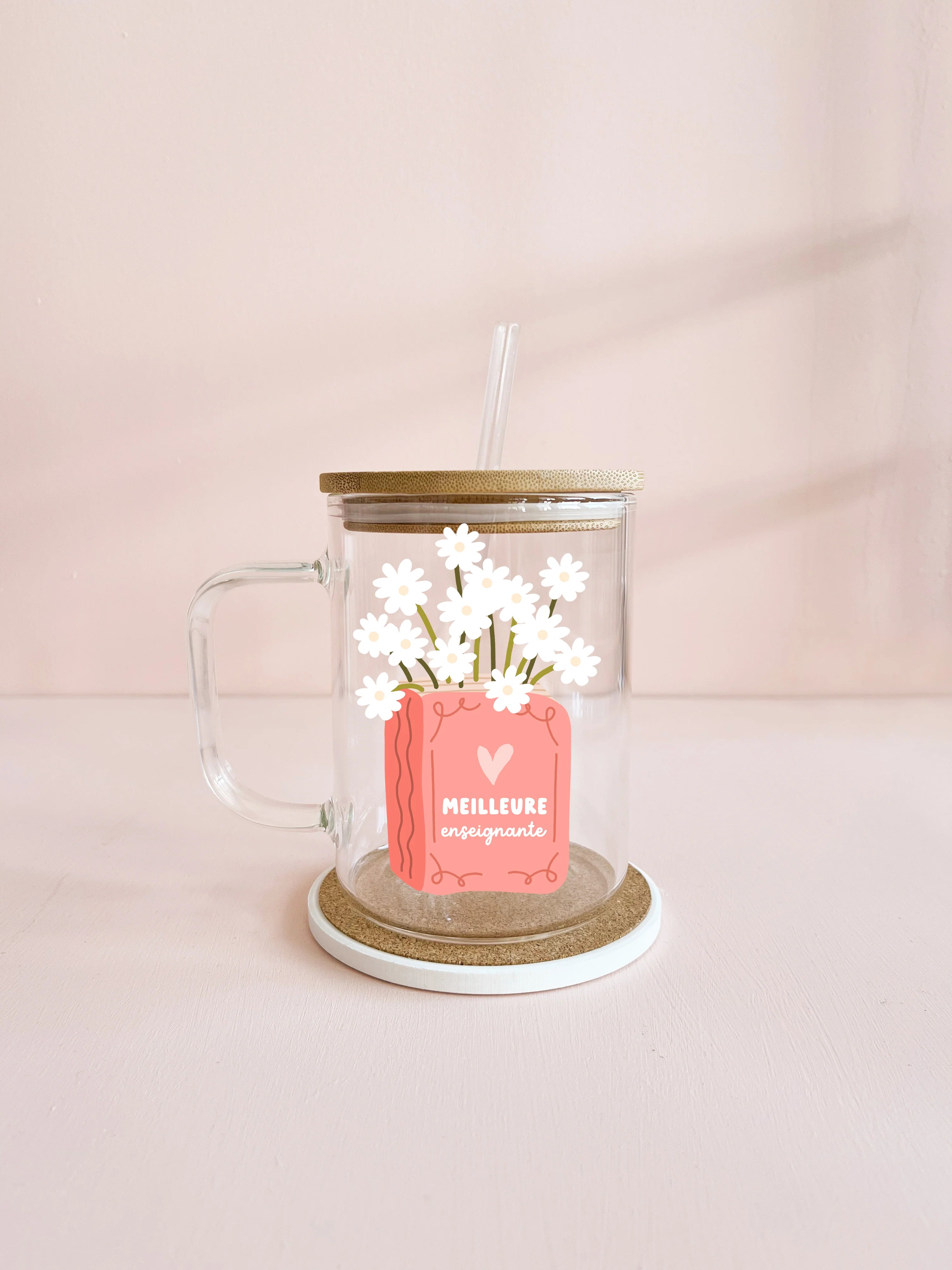 Tasse Boho – Livre en fleurs – Enseignante | 17 oz
