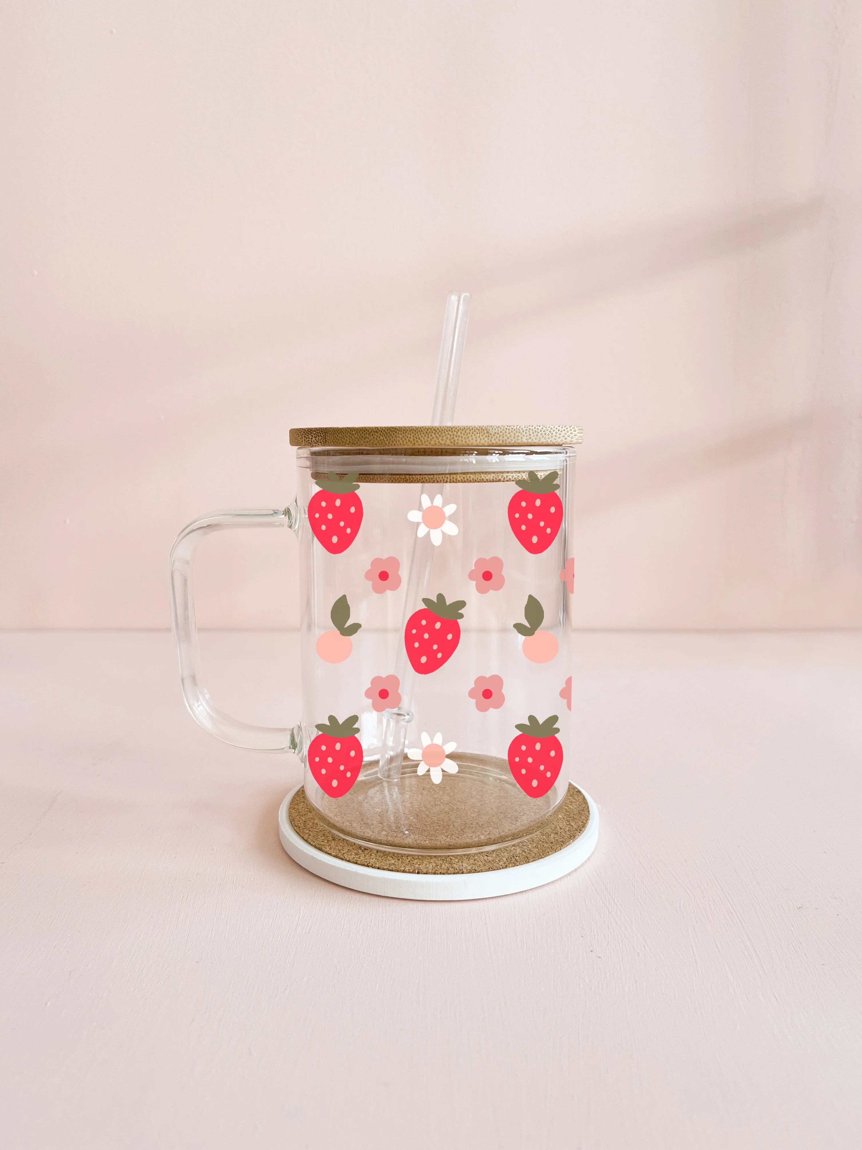 Tasse boho - Tasse fraises et fleurs