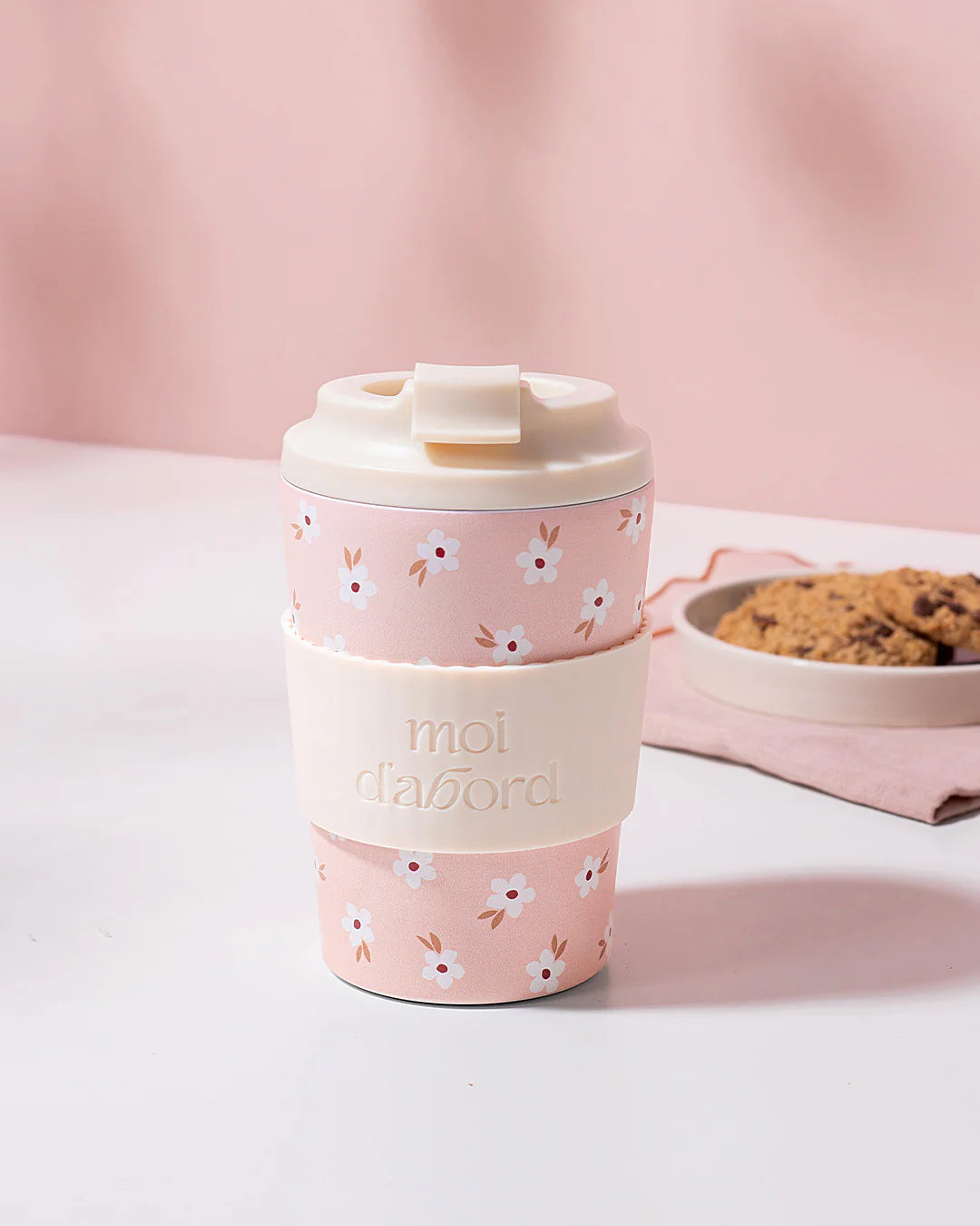 Tasse de voyage isotherme Champ rosé
