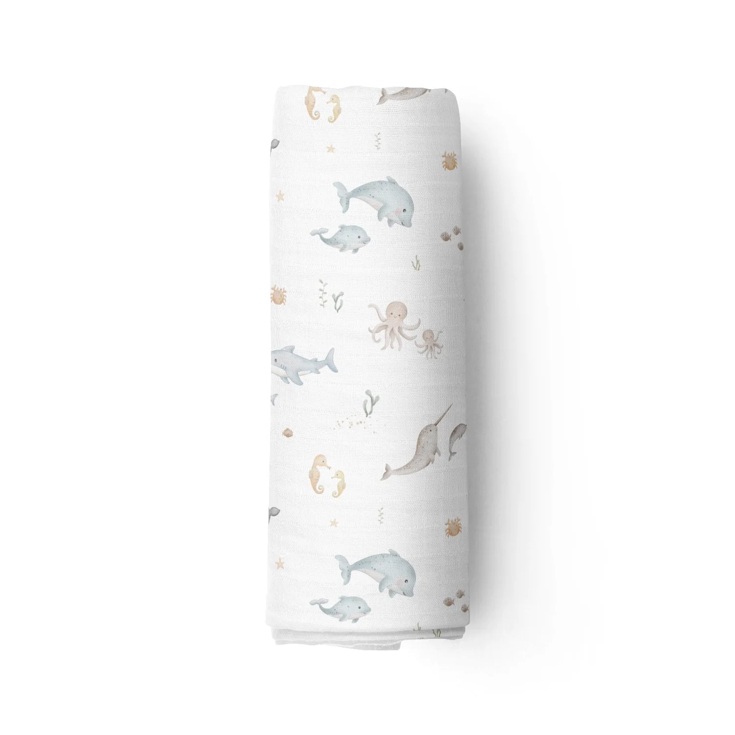 Couverture mousseline de bambou - Vie sous-marine
