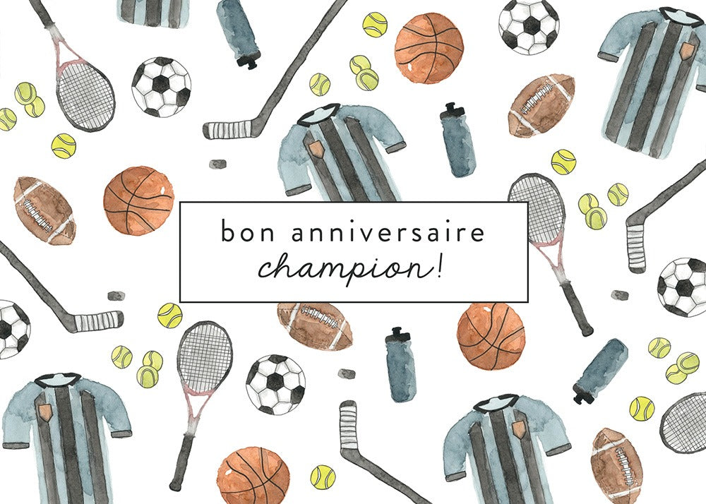 Carte de souhaits - Bon anniversaire champion