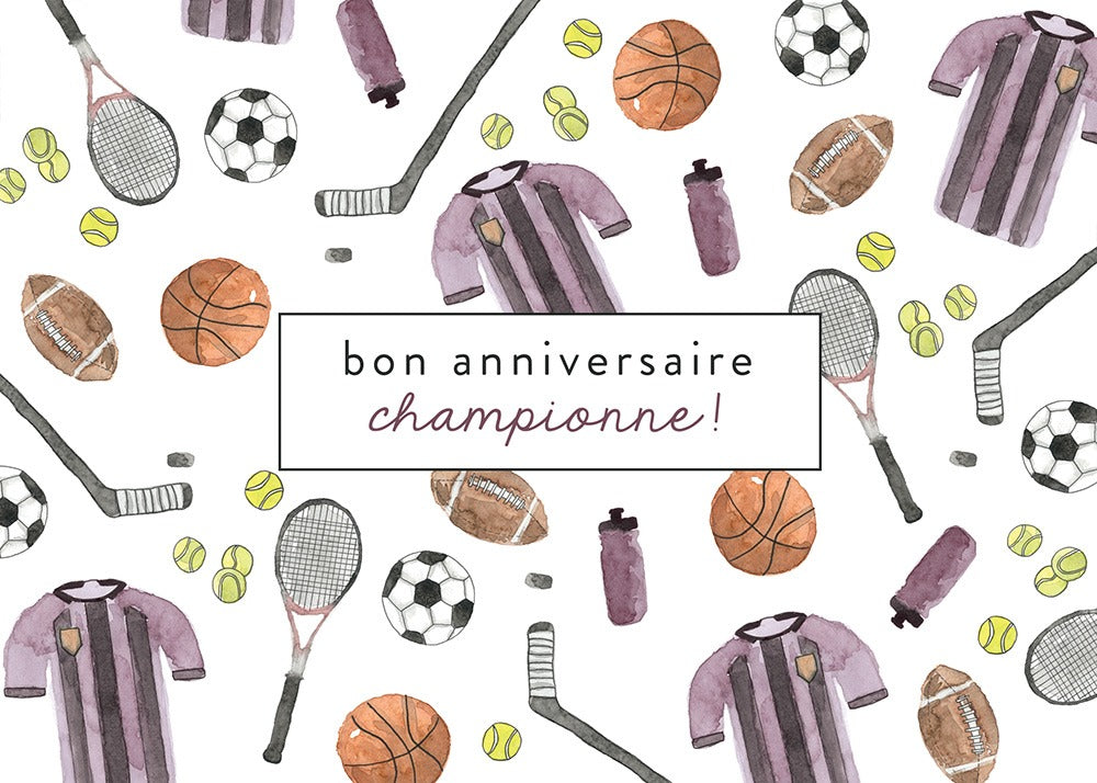 Carte de souhaits - Bon anniversaire championne