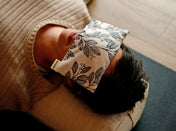 Repose-yeux avec housse lavable en coton - Laurier noir & blanc