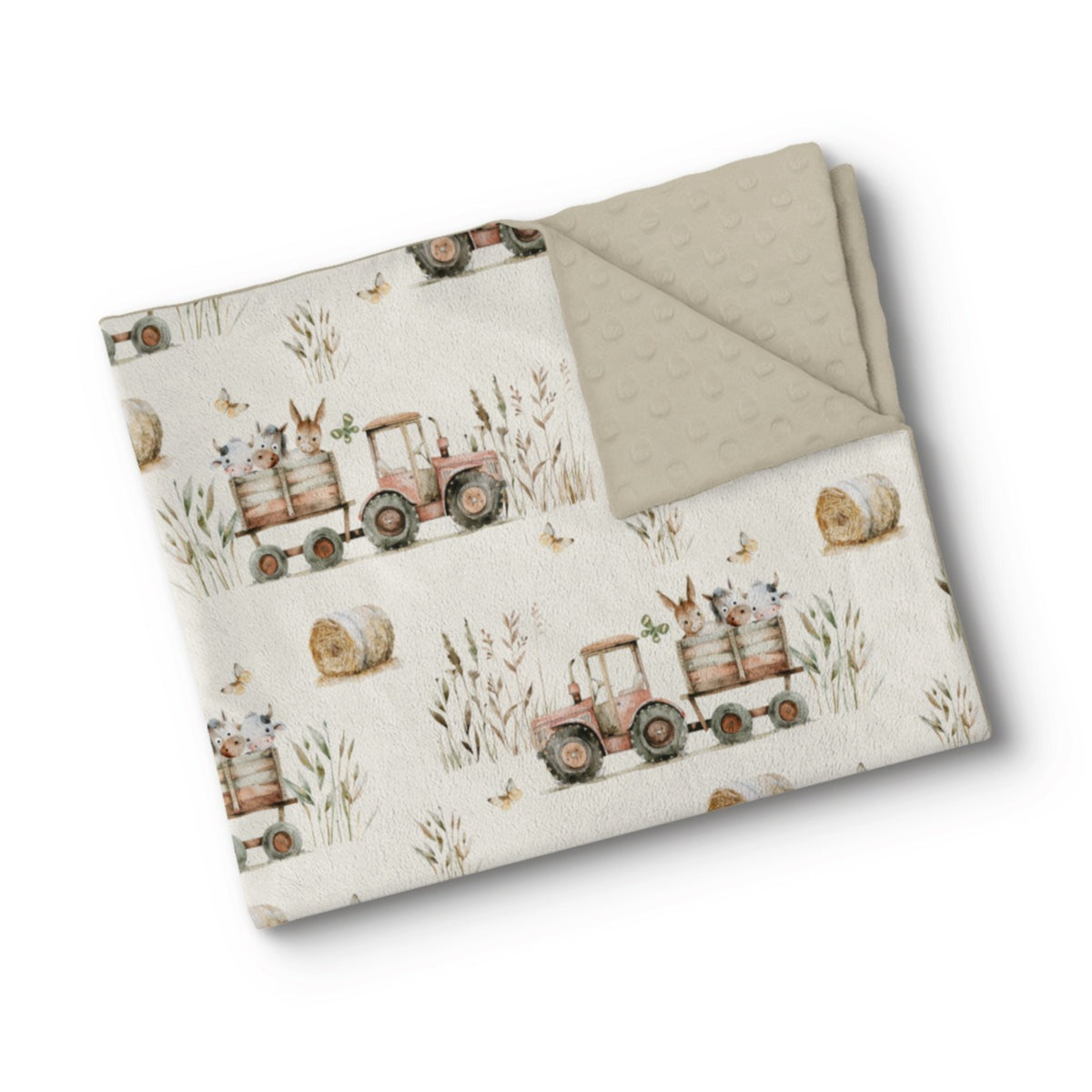 Couverture en minky - Balade au champ