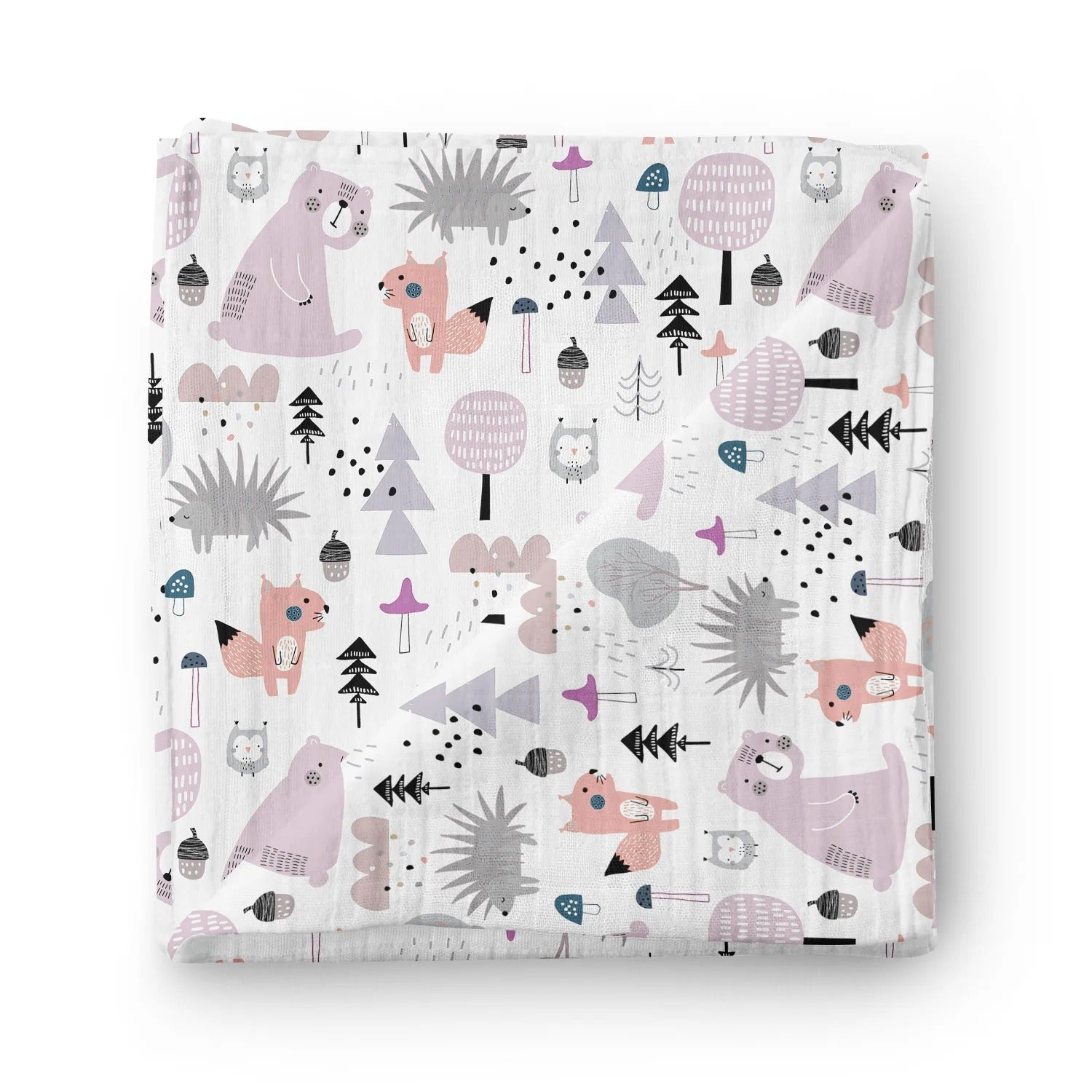 Mousseline de bambou - Forêt confetti violet