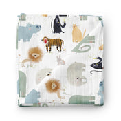Couverture mousseline de bambou - Animaux rigolos
