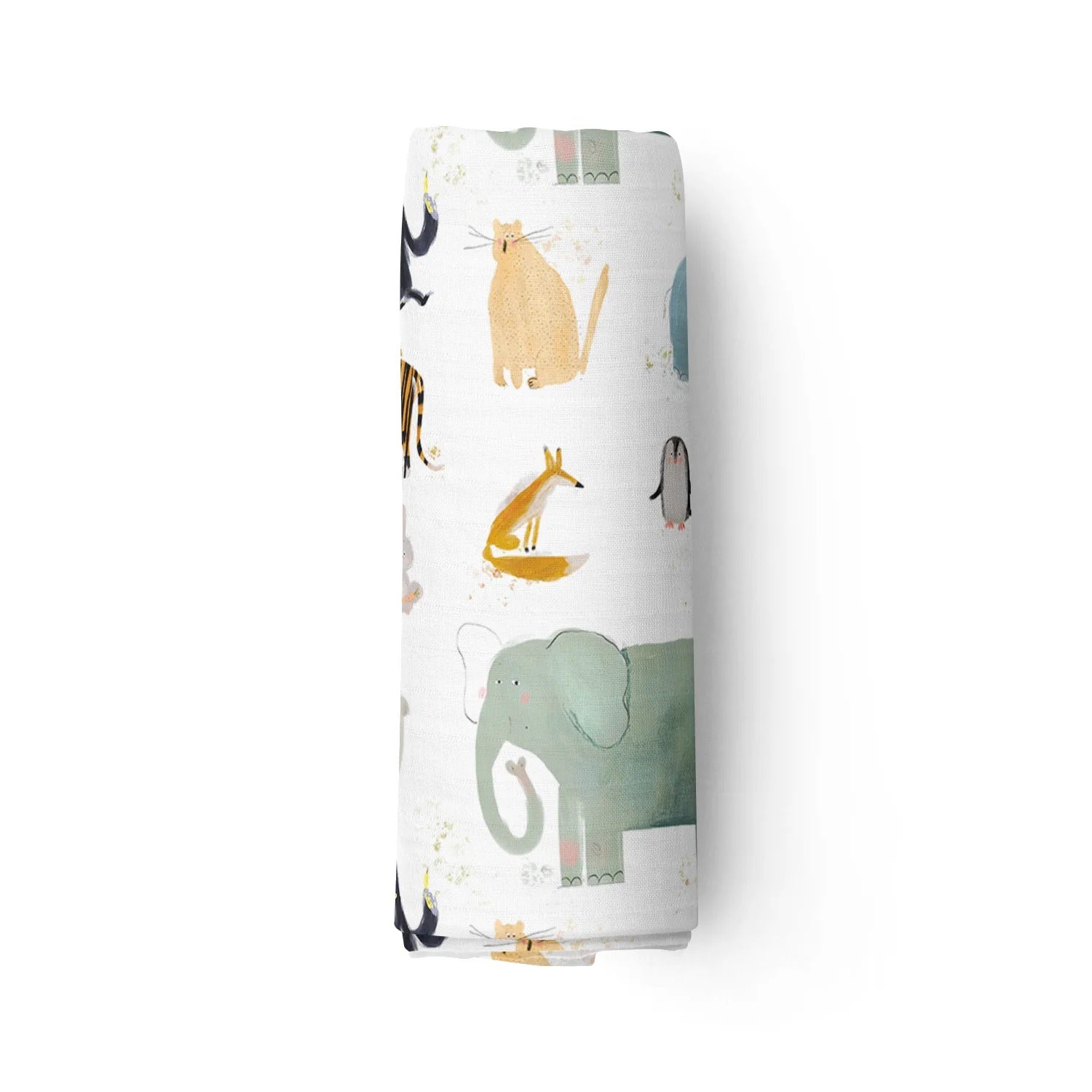 Couverture mousseline de bambou - Animaux rigolos