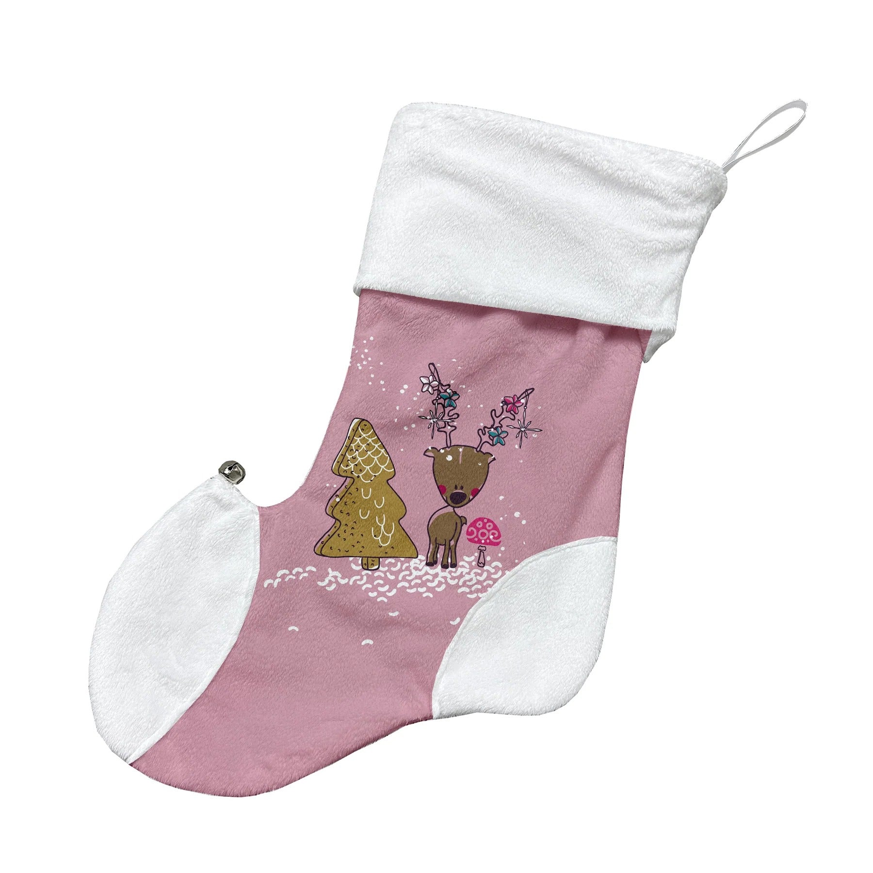 Bas de noël personnalisables - Rennes roses