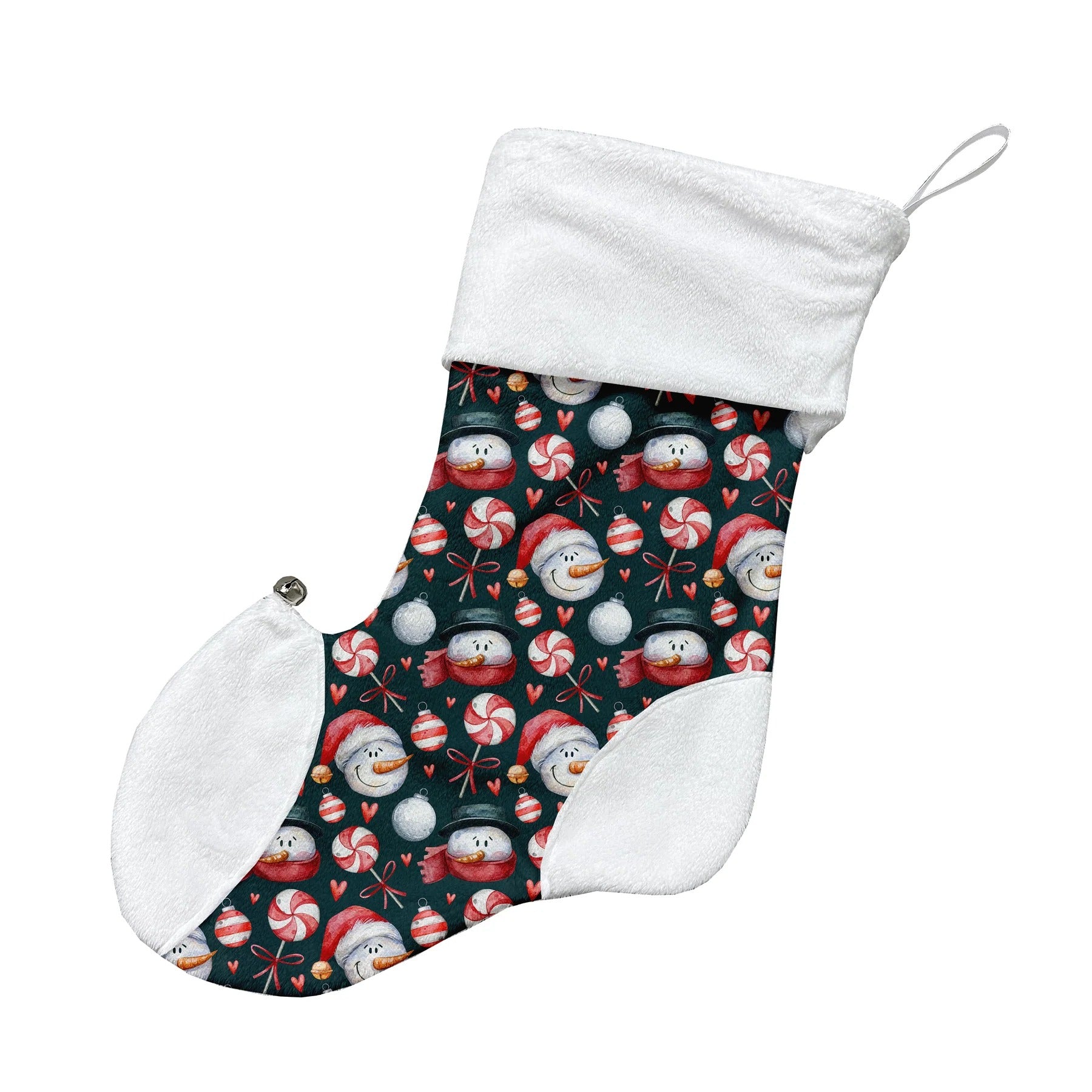 Bas de noël personnalisables - Bonhomme de neige et bonbons