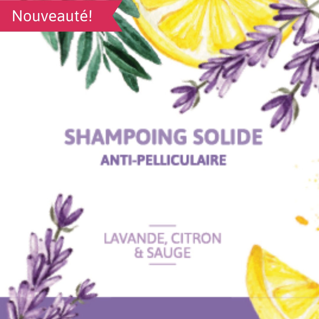 Shampoing solide - Anti-pelliculaire, lavande, citron & sauge