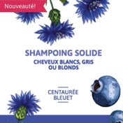 Shampoing solide - Pour cheveux gris centaurée bleue