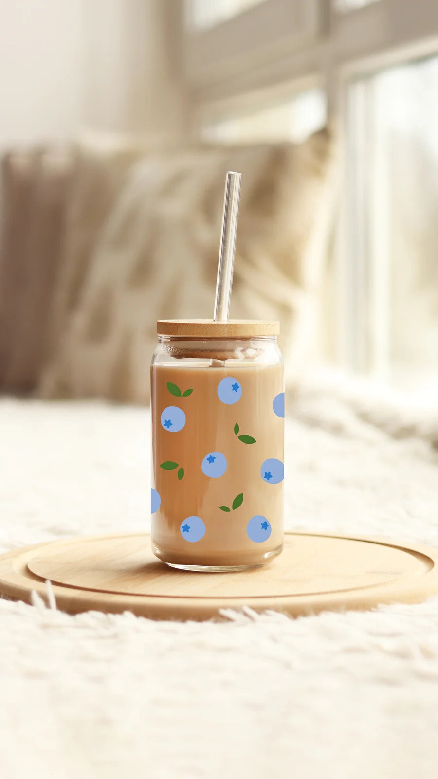 Verre Boho - Bleuets