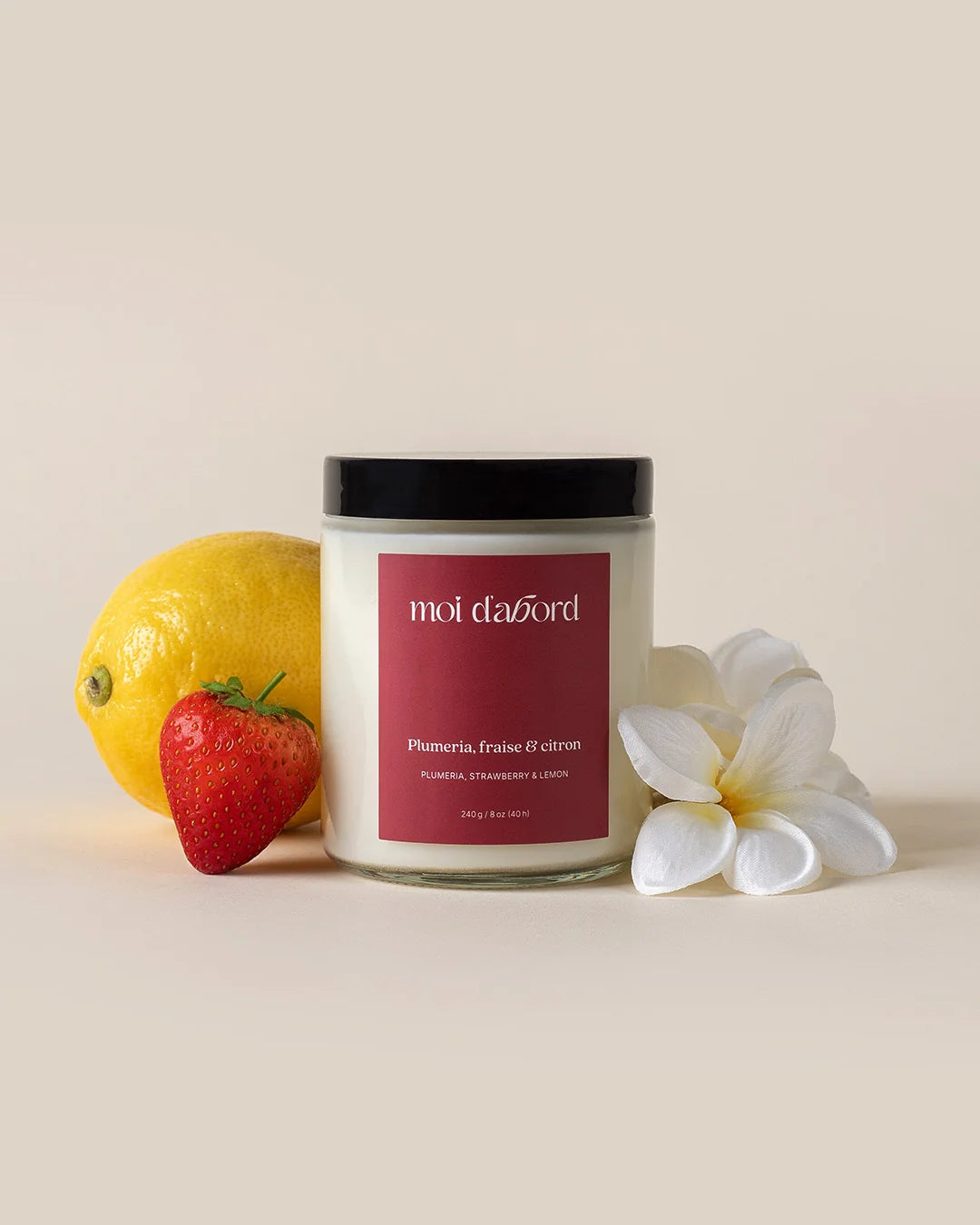 Bougie de soja - Plumeria, fraise & citron