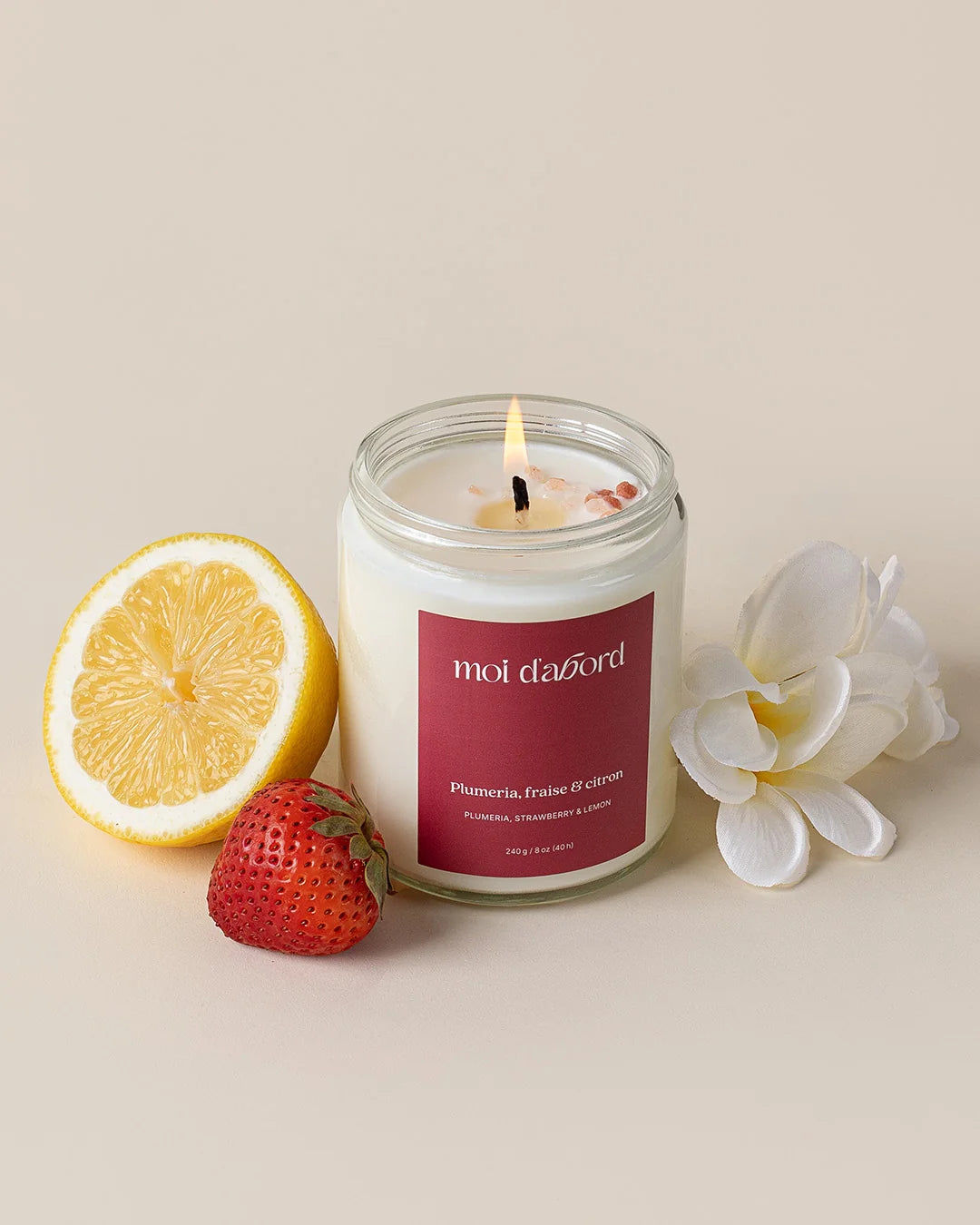 Bougie de soja - Plumeria, fraise & citron